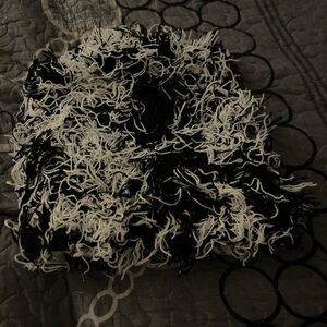 Black and White Fuzzy Beanie